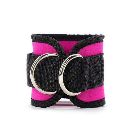 2PCS Weight Lifting Ankle D-Ring Strap Pulley Cable Kickbacks Attachment Gym Leg - Aimall