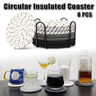 8Pcs Woven Cotton Rope Coasters with Storage Rack Insulation Placemats