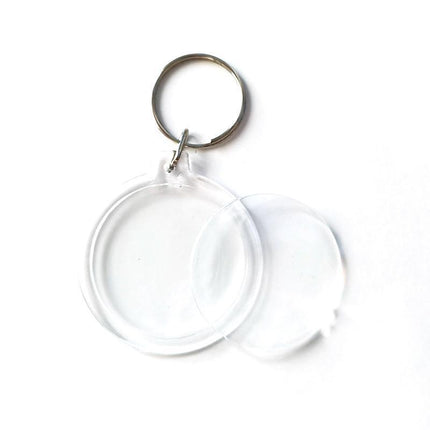 20PCS Keyring Clear Acrylic Photo Key Chain Picture Frame Blanks DIY Rings Gifts - Aimall