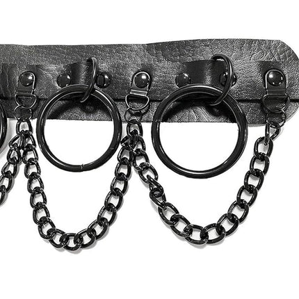 PU Leather Collar Necklace Lock Chain Necklace for Women Fashion Neck Sleeve