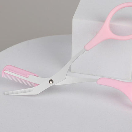 Eyebrow Trimmer Grooming Scissors Eyelash Thinning Shears Comb Brow Shaping Tool - Aimall