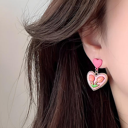 Elegant Simple Flower Earrings Various Styles Earrings Fresh For Women Lady - Aimall