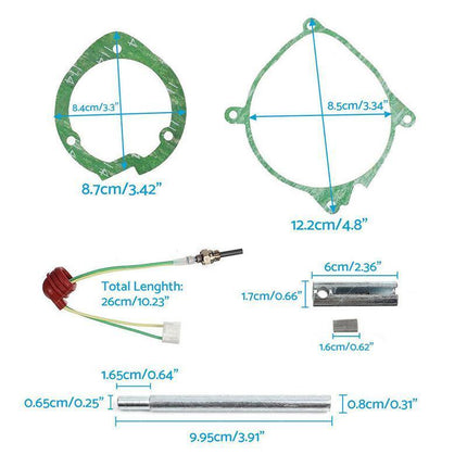7PCS Car Air-Diesel-Gasket+Ceramic Glow Plug Kit For Chinese Diesel Heater 2KW - Aimall