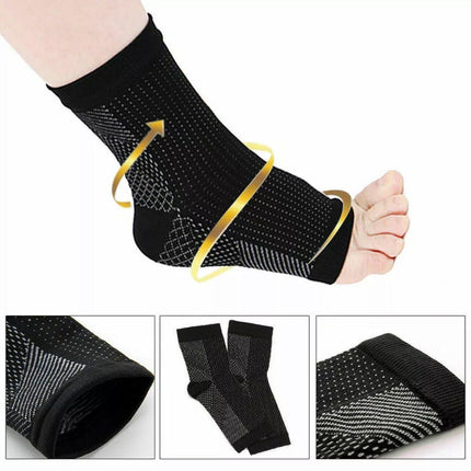Foot Sleeve Plantar Fasciitis Compression Socks Achy Swelling Heel Ankle Black&Orange - Aimall