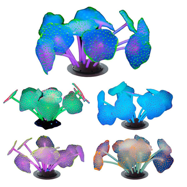 Silicone Artificial Aquarium Plants Underwater Fish Tank Decoration Decor Set