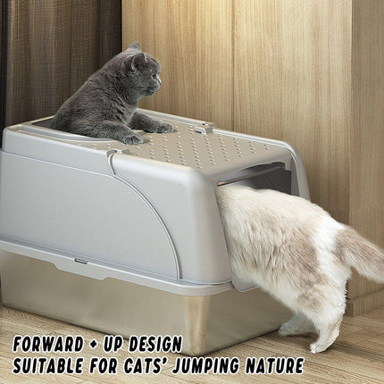 Durable Stainless Steel Cat Litter Box Pan Pet Toilet Odor Control Tray Large