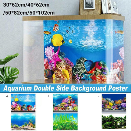 Aquarium Background Fish Tank Wallpaper Double Sided Decoration Sticker Paper