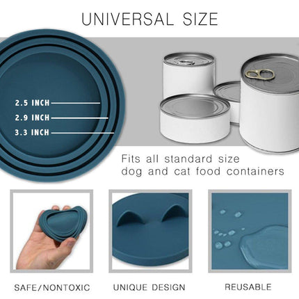 2PCS Silicone Pet Canned Lid Sealed Preservation Cover for Canned Cat Dog Food