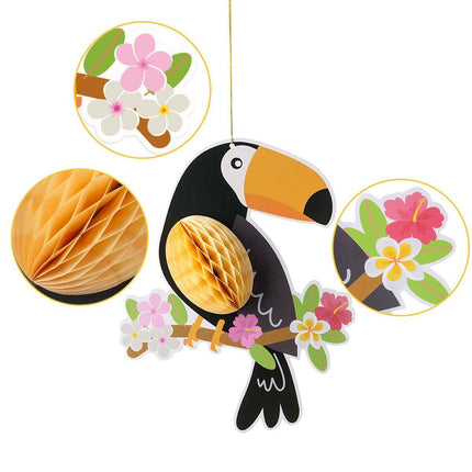 6/9/12pcs Parrot Charm Party Decoration Props Tropical Theme Decor Accessories