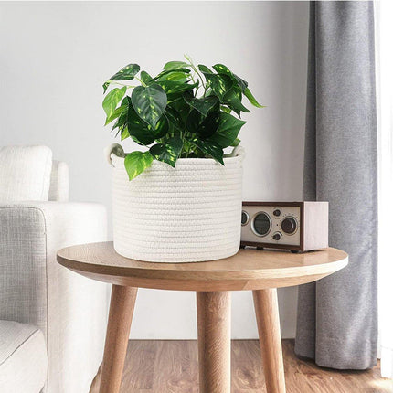 Twist Handle Round Storage Basket Durable Storage Bag Organiser Laundry Holder