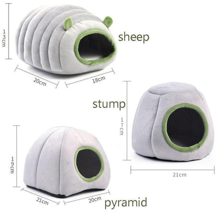 Soft Small Animal Guinea Pig Cozy Warm Pet Tent Hamster House Hideout Cave Bed - Aimall