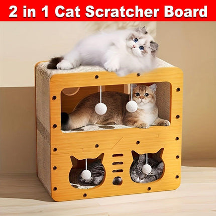 Wear-resistant Cat Scratch Board House Four Seasons Cat Climbing Tower Toy Nest