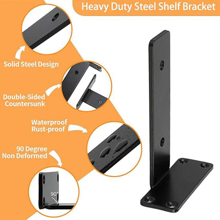 Heavy Duty Shelf Bracket Black L Shape Shelf Bracket Hidden Steel Bracket Shelve