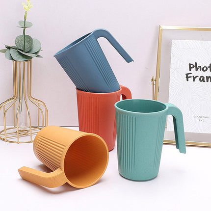 4pcs Reusable Straw Mugs with Handle for Home Use Coffee Tea Drinkware Set