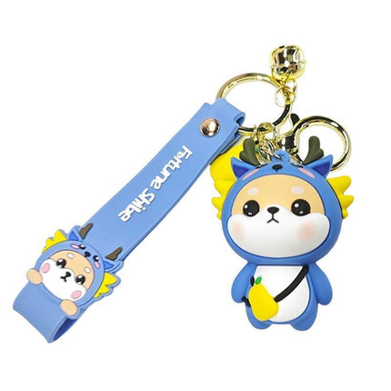 Cartoon Chinese Zodiac Furtune Shiba Inu Design Keychain Backpack Car Pendant - Aimall