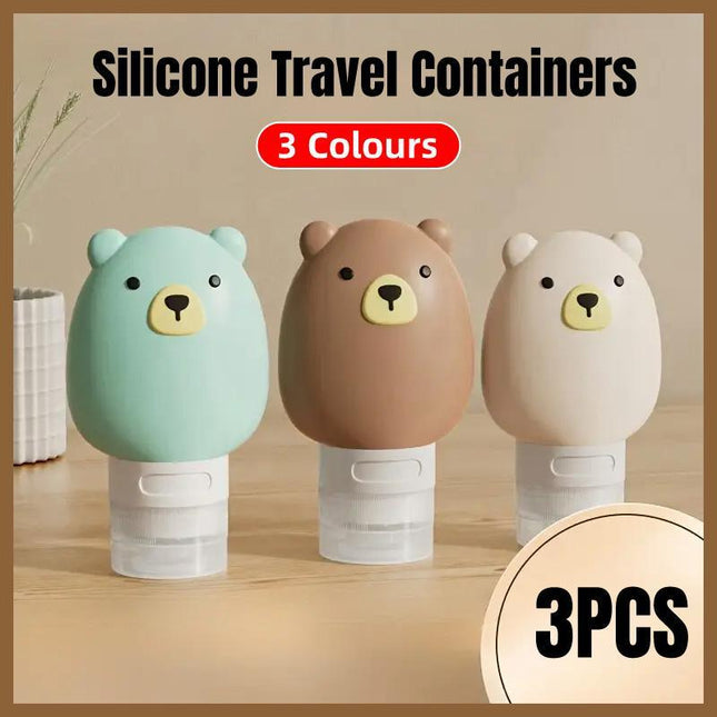 3pcs Silicone Travel Dispenser Bottles Portable Travel Size Storage Containers