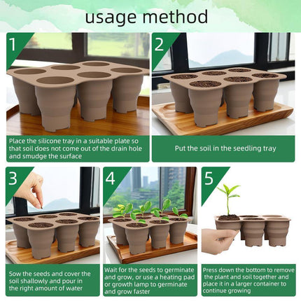 3pcs Foldable Silicone Plant Germination Seed Starter for Vegetables Flowers