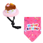 Pet Birthday Cake Hat and Triangle Towel combination Fun Party Dress Up for Pets