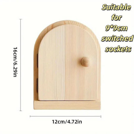 Solid Wood Wall Switch Protector Cover Socket Decorative Frame Masking Cover