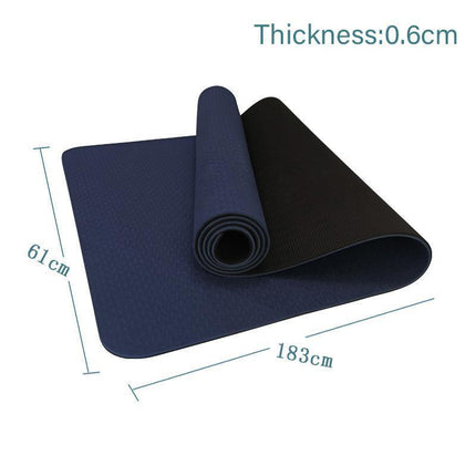 TPE Yoga Mat Eco Friendly Exercise Fitness Gym Pilates Non Slip Dual Layer Aimall