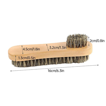 Double Sided Leather Shoe Polish Brush Oval Oiled Scrub Shoe Cleaning Tool