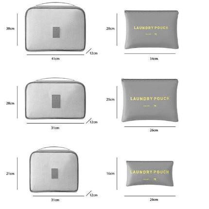 6PCS/Set Suitcase Storage Bags Luggage Organiser Clothes Packing Travel Cubes - Aimall