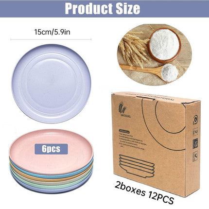 12pcs 15cm Round Ceramic Plate for Fruit Dumplings Household Vegetable Dish