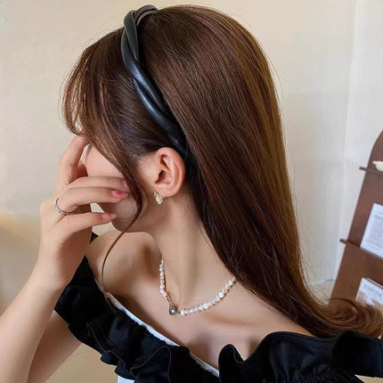NEW Women Girls Boho Chic Braided Synthetic leather Hair Headband Head Band hoop - Aimall