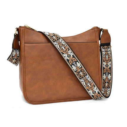 Retro Large Capacity Colorblock Shoulder Crossbody Bag Strap Multi-functional
