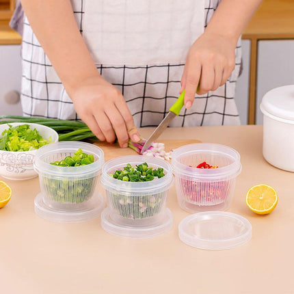 5pcs Plastic Storage Containers with Lids Refrigerator Organizer Box for Kitchen