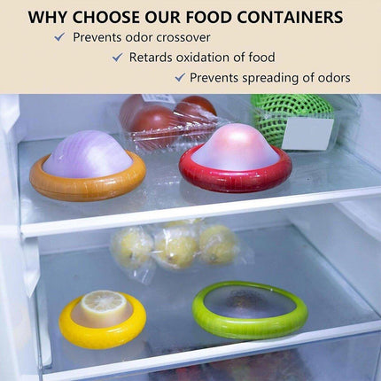 4PCS Vegetable Fruit Shaped Storage Saver Food Containers for Fridge Kitchen
