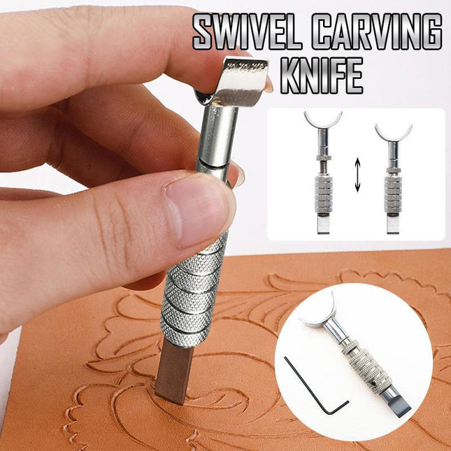 Swivel Leather Working Cut Blade Adjustable Carving Knife Leather craft Tool - Aimall