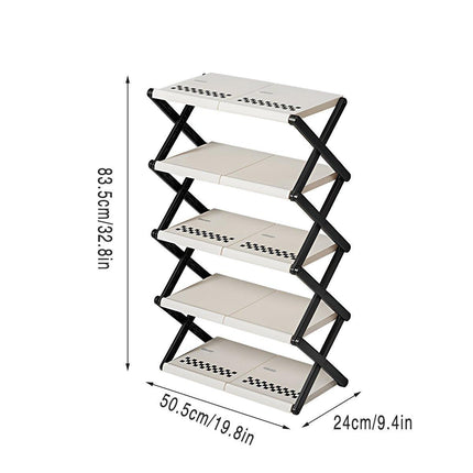 5 Tier Folding Shoe Rack Simple Shoe Storage Organizer for Home and Closet Use