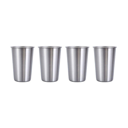 4PCS Stainless Steel Mug Set Portable Travel Cups Durable Drinking Coffee Mugs