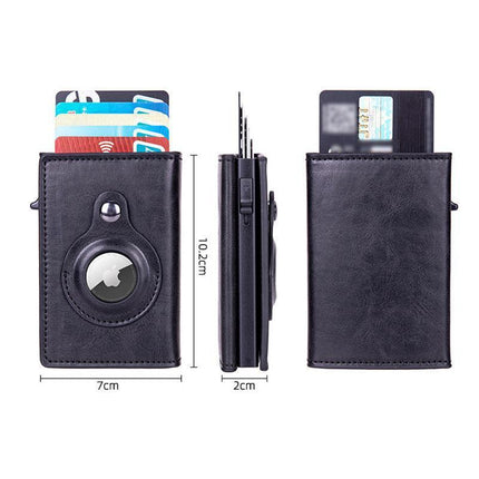 For Airtag Wallet PU Leather Credit Card Money Holder AirTag Case Air Tag Cover - Aimall
