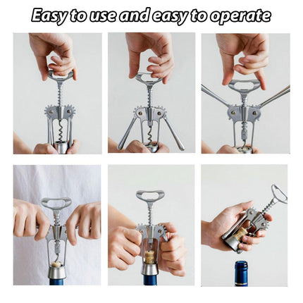 3PCS Wine Bottle Opener Corkscrew Set Kitchen Bar Tools for Easy Opening