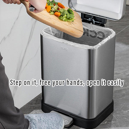 20L Rubbish Bin Foot Operated Household Trash Can with Lid Large Capacity