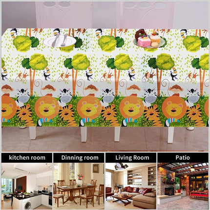 Animal Jungle Zoo Safari Party Supplies Plastic Tablecloth Table Cover - Aimall