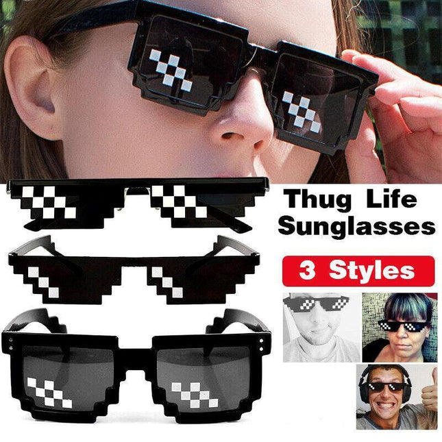 Thug Life Sunglasses Deal With It 8/6 Bit Pixel Glasses Cool Fashion Goggles - Aimall