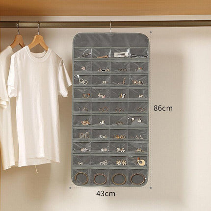 48 Pockets Jewelry Hanging Storage Organizer Holder Earring Display Pouch Bag - Aimall