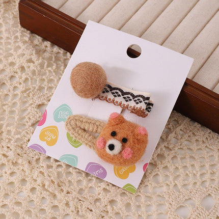 Cute Cartoon Cube Animal Hairpin Fall Winter Fashion Hair Accessories for Women