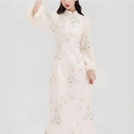 White New Elegant Cheongsam Qipao Chinese Traditional Modified Dress Women Fashion - Aimall