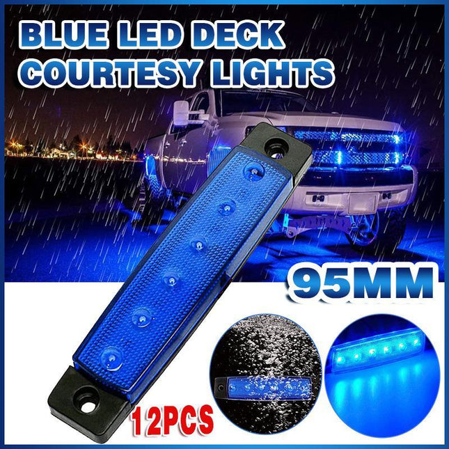12X 12V Marine Boat Blue LED Deck Courtesy Lights Waterproof Stern Transom Light - Aimall