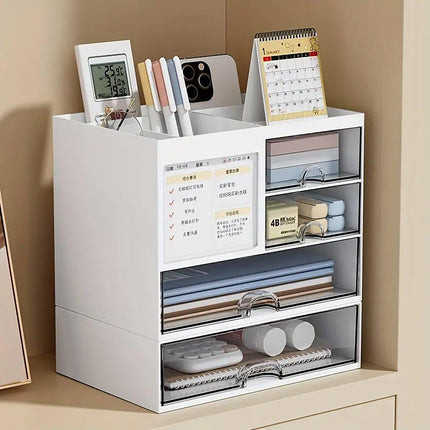 Clear Desktop Organiser Drawer Storage Shelf for Office Home Supplies Durable