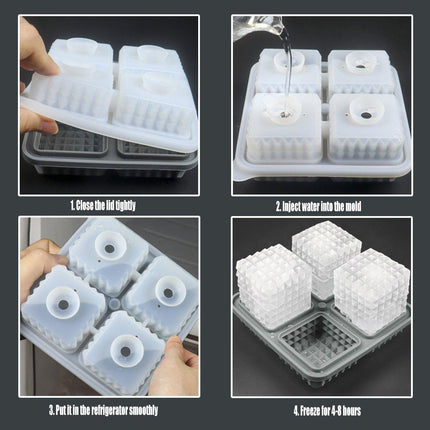 Silicone Ice Cube Tray and Ice Ball Maker for chilling whiskey and cocktails