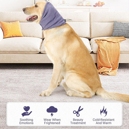 Pet Dog Cat Grooming Ear Cover Reduce Noise Calming Earmuffs Winter Warm Hood
