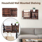 Wooden Wall Mounted Hanging Rack Holder Storage Shelf for Living Room Entrance