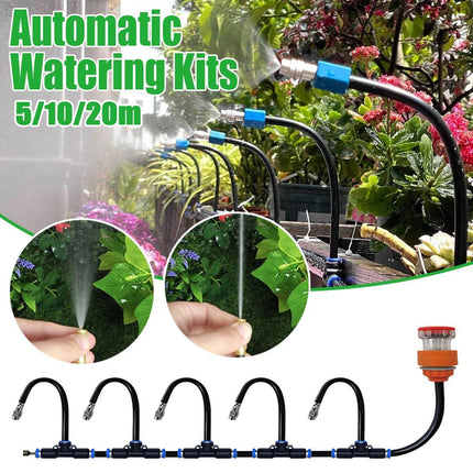 5M 10M 20M Garden Watering System Adjustable Spray Irrigation Hose Sprinkler