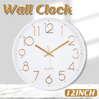 12Inch Silent Wall Clock Decorative Simple Plastic Clock for Living Room Home
