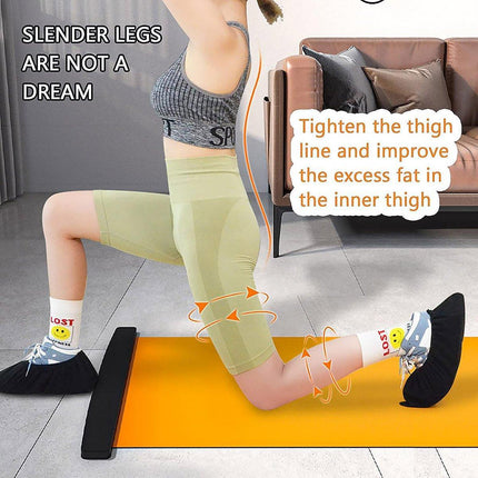 1PC Sliding Fitness Training Mat Home Gym Yoga Exercise Board with Shoe Covers